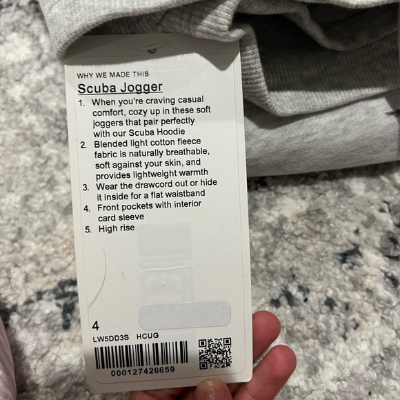 lululemon athletica Pants - Brand New with tags. Lululemon athletica Gray Scuba Jogger